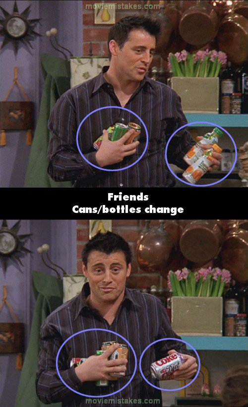 When Joey goes to Monica and Chandler's apartment he goes to the fridge to