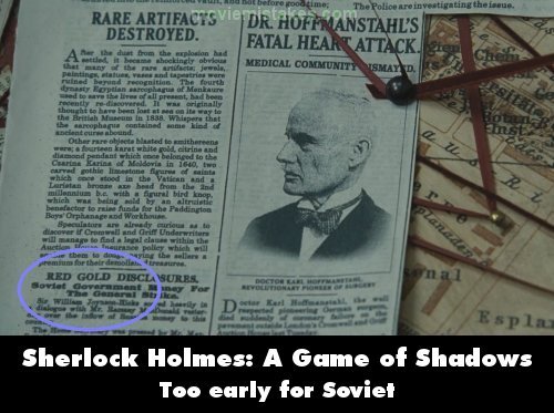 Sherlock Holmes: A Game of Shadows mistake picture