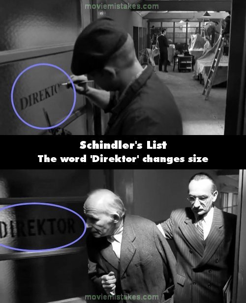 Schindler's List mistake picture