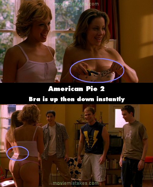 Picture of a mistake in American Pie 2 (2001): In the lesbian scene, one gi...