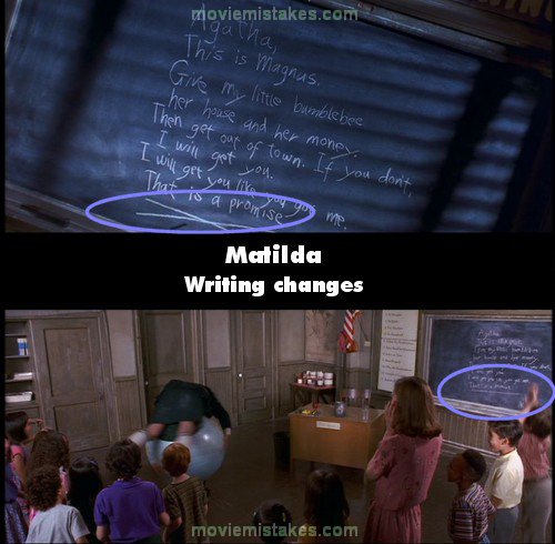 Matilda (1996) corrections